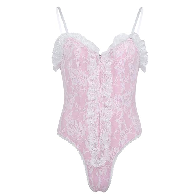 iEFiEL M/&auml;nner Sissy Dessous Unterw/&auml;sche Satin Lingerie Herren Body Bodysuit Overall Unterhemd Reizw/&auml;sche Crossdressing Kost/&uuml;m M-XL