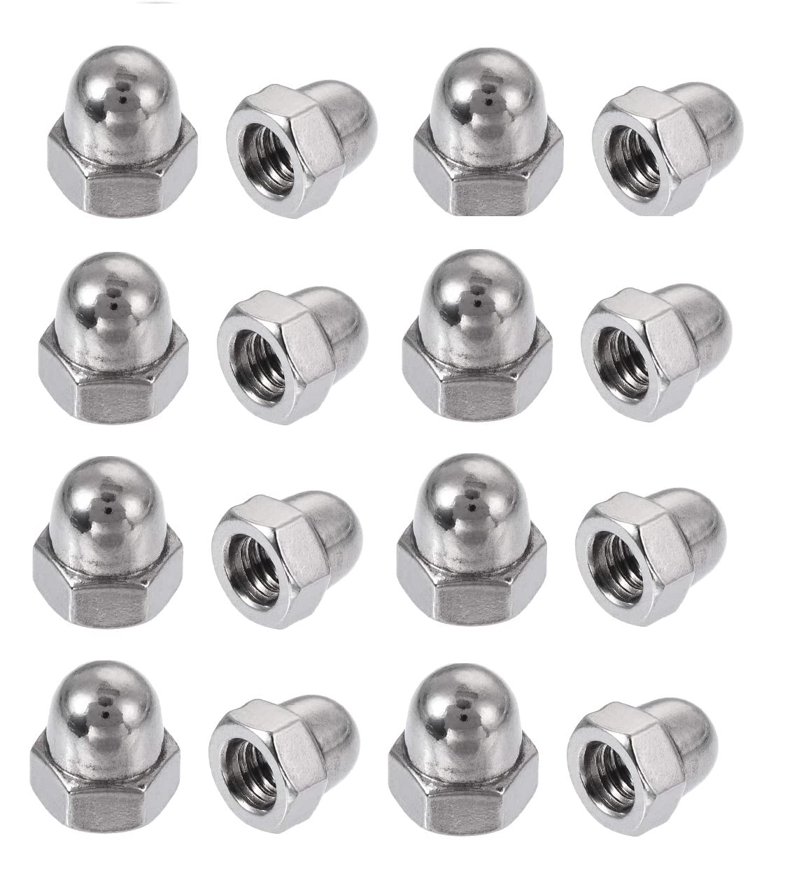 TERF® M4 Dome Cap Nuts M4 (4mm) Steel Dome Cap Hex Nut Head Acorn Nuts Cover - Pack of 20