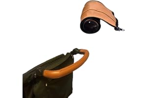 DAYSTART Universal Stroller Handlebar Cover – PU Leather Armrest Sleeve for Baby Strollers, Dustproof and Protective Grip for Infant and Toddler Prams, Brown