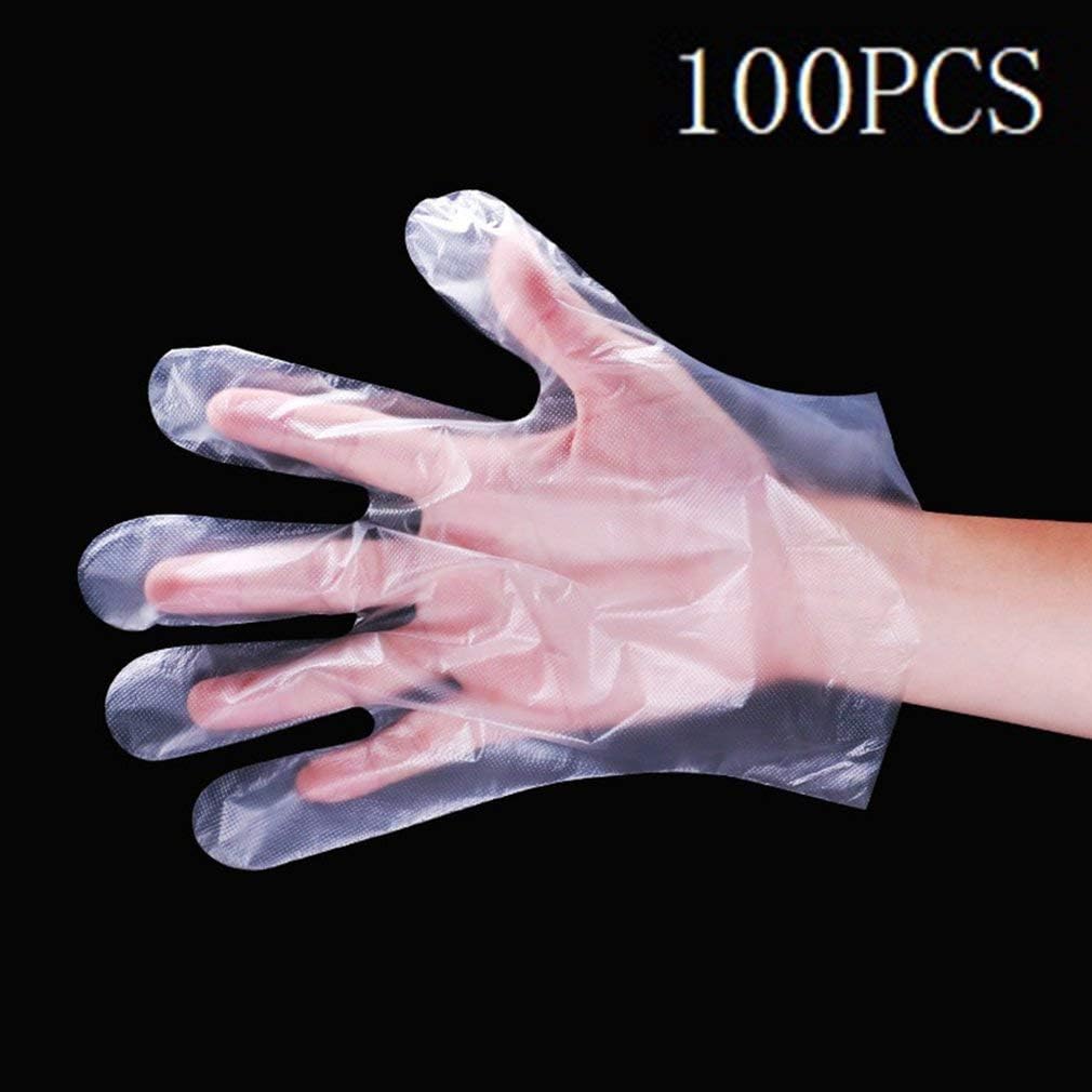 Disposable Gloves - 100 Pcs Plastic Food Safe Disposable Gloves Latex & Powder Free Disposable Gloves,Use to Food Medical etc.