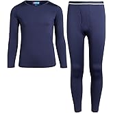 ONLY BOYS Thermal Underwear Set - 2 Piece Brushed Fleece Thermal Top and Long Johns for Boys