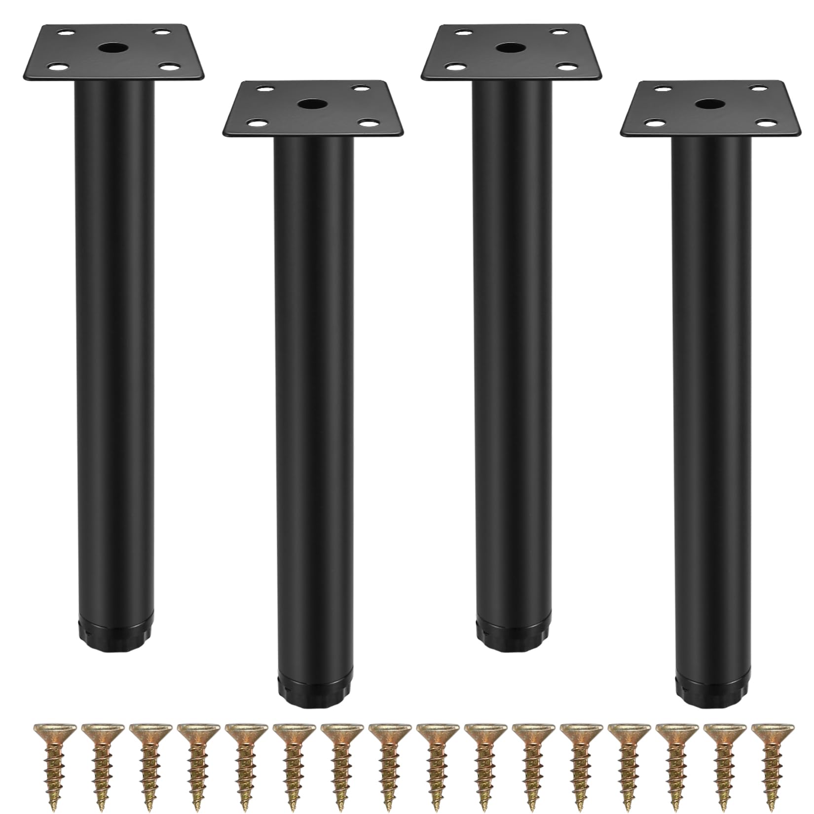 Fulushouxi 4 Pcs Furniture Legs, 7,87"/20cm Adjustable Furniture Support Feet, Metal Sofa Replacement Support Feet Legs for Sofa Table Chair Desk Kitchen Cupboard Cabinets Legs Feet