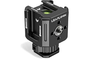 Leaplumin Triple Cold Shoe Mounts Adapter, 3/8'' Screw Hole to 1/4'' Screw Hole, Aluminum Alloy Hot Shoe Extension Bracke for