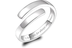 BEILIN 925 Sterling Silver Inspirational Jewelry Rings Adjustable Ring Personality Encouragement Gift for Teens Girls Women