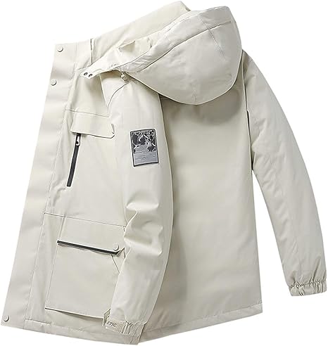 Amazon Co Jp メンズ 登山ジャケット アウトドアジャケットコットンメンズ冬のジャケットプラスベルベット肥厚オーバーオール メンズコットンジャケット 保温コート 多機能 アノラック 防寒 色 白 Size Xxl ホーム キッチン