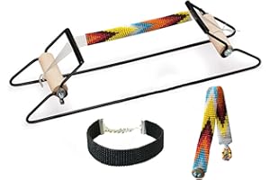 2Pcs Frame Beading Loom Kit for Beaded Bracelets Earrings Belts Making, Bead Loom, Metal Bead Loom Kit Wood Bead Loom Beading