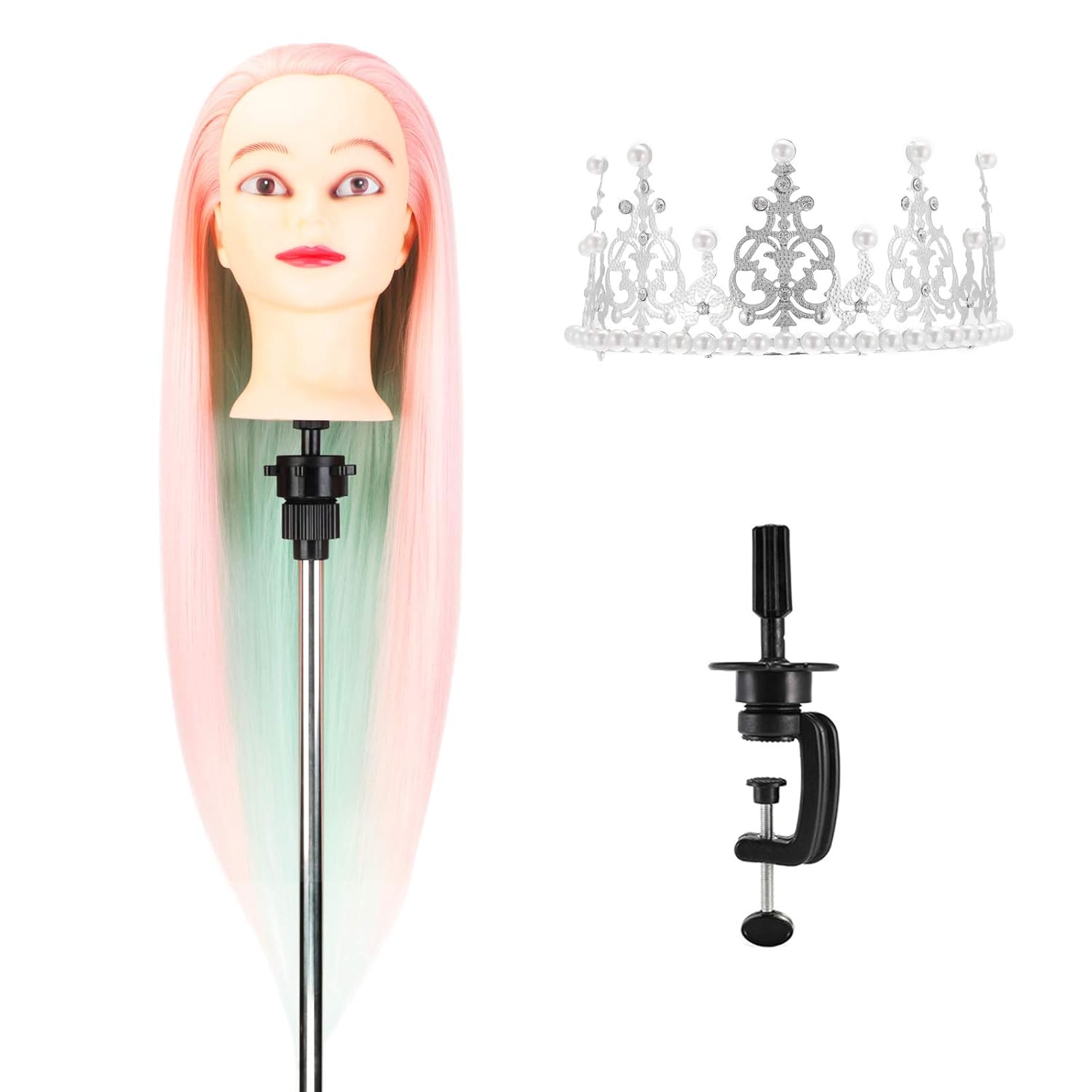 28 Inch Acrylic Mannequin Head&Pearl Rhinestone Wedding