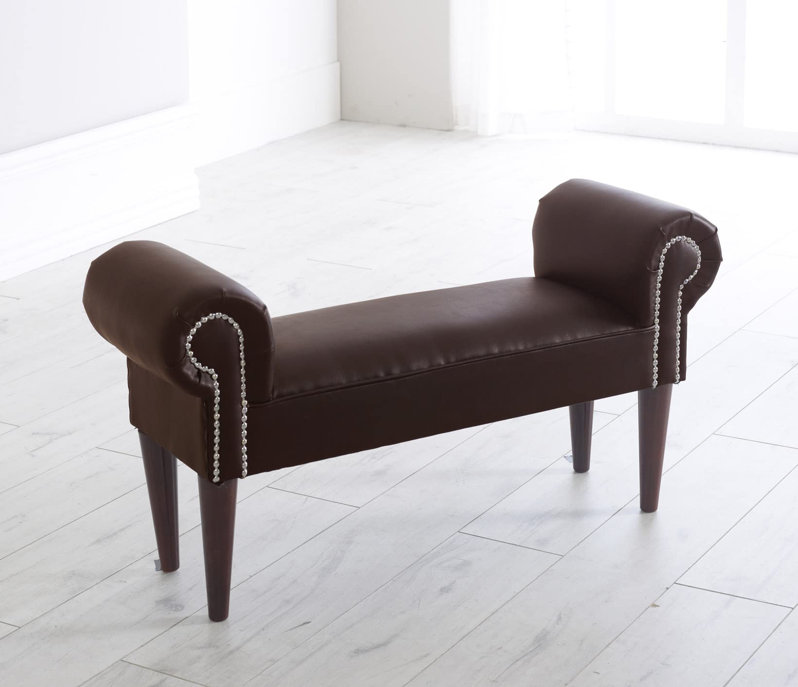 chaise New Faux Leather Lounge Chair (Brown)