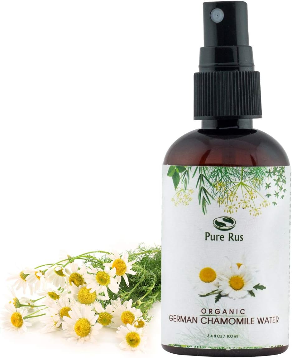 Pure Rus Organic German Chamomile Water for face, Skin and Hair, 100ml