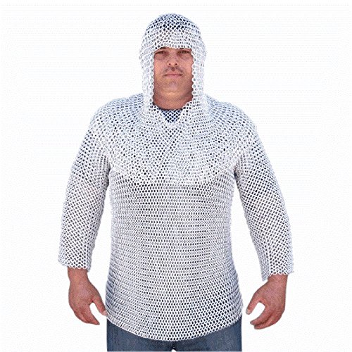 Aluminum Butted Chainmail with Hood - Metallic - One Size