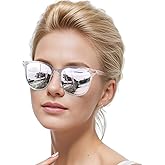 IGnaef Trendy Polarized Sunglasses for Women, Square Mirrored Shades with UV Protection Anti Glare Sun Glasses IF1851