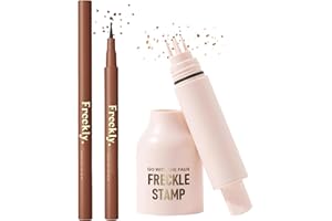 Freckle Pen and Freckle Stamp Kit Light,Natural Liquid Faux Freckles Makeup Pen Waterproof,Quick Dry Long Lasting Magic Fake 