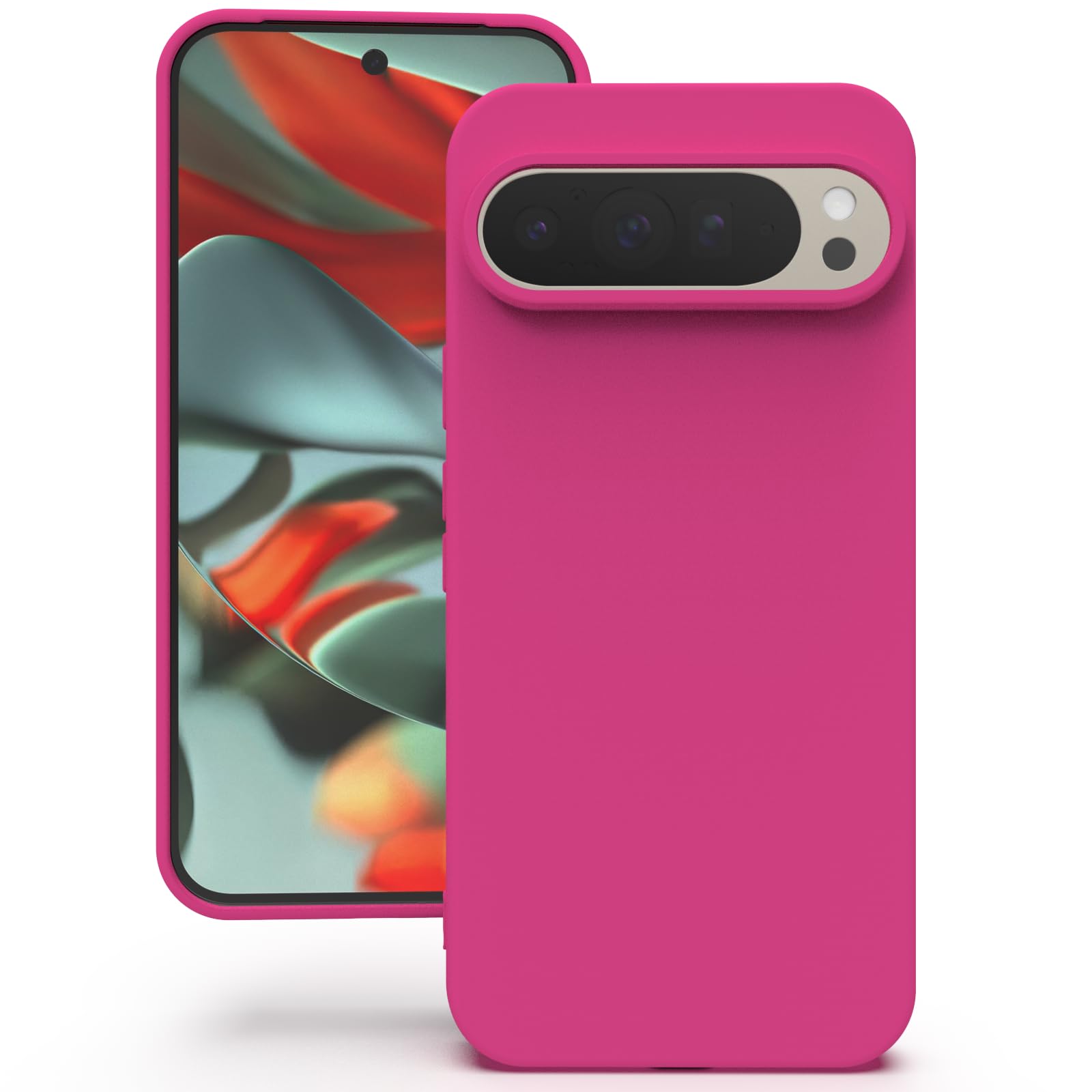 YATWIN Silicone Case for Google Pixel 9 Pro XL, Soft-Touch, Shockproof, DustProof, Antiskid Phone Cover for Google Pixel 9 Pro XL - Magenta
