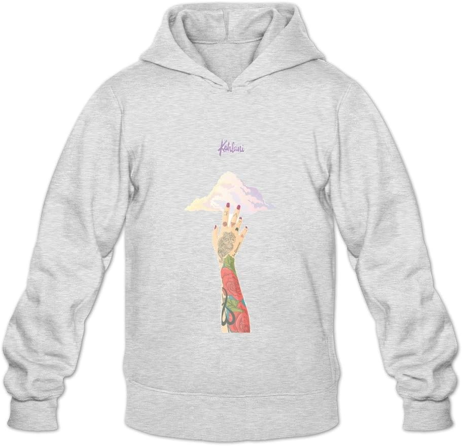 GYKU Men's Kehlani Long Sleeve Hoodie Ash,100% Cotton