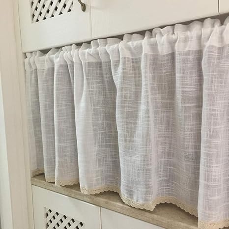 Amazon.de: choicehot Vintage Leinen Plaid Scheibengardine Landhausstil