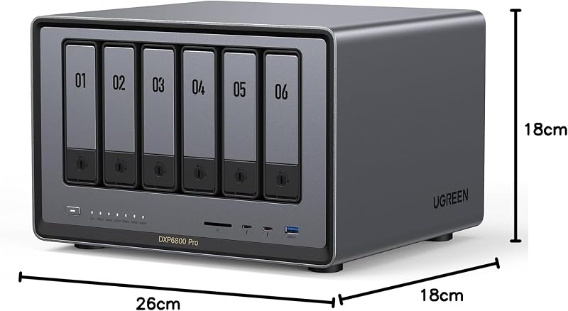 NASync DXP6800 Pro 6 Bay NAS für Teams und Unternehmen (ohne HDD)