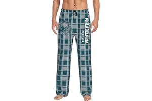 LAEMOYOY Men's Plaid Pajama Pants Custom Name Number Comfy Drawstring Pajama Lounge Sleep Pants with Pockets