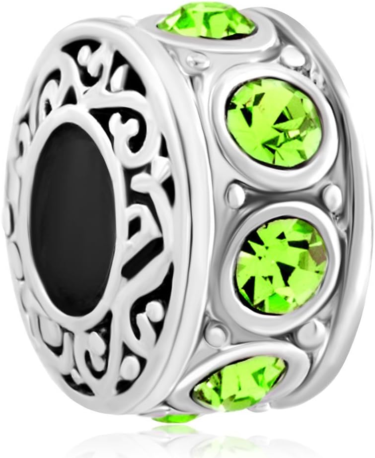 Sug Jasmin Jan-Dec Birthstone Spacer Charm Beads for European Charm Bracelets