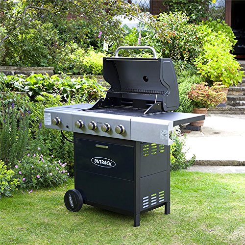 Outback Meteor Hooded Barbecue 4 Burner Gas BBQ with Side Burner Dark Blue Buy Online in UAE Outback Meteor Hooded Barbecue 4 Burner Gas BBQ with Side Burner Dark Blue Buy Online in UAE