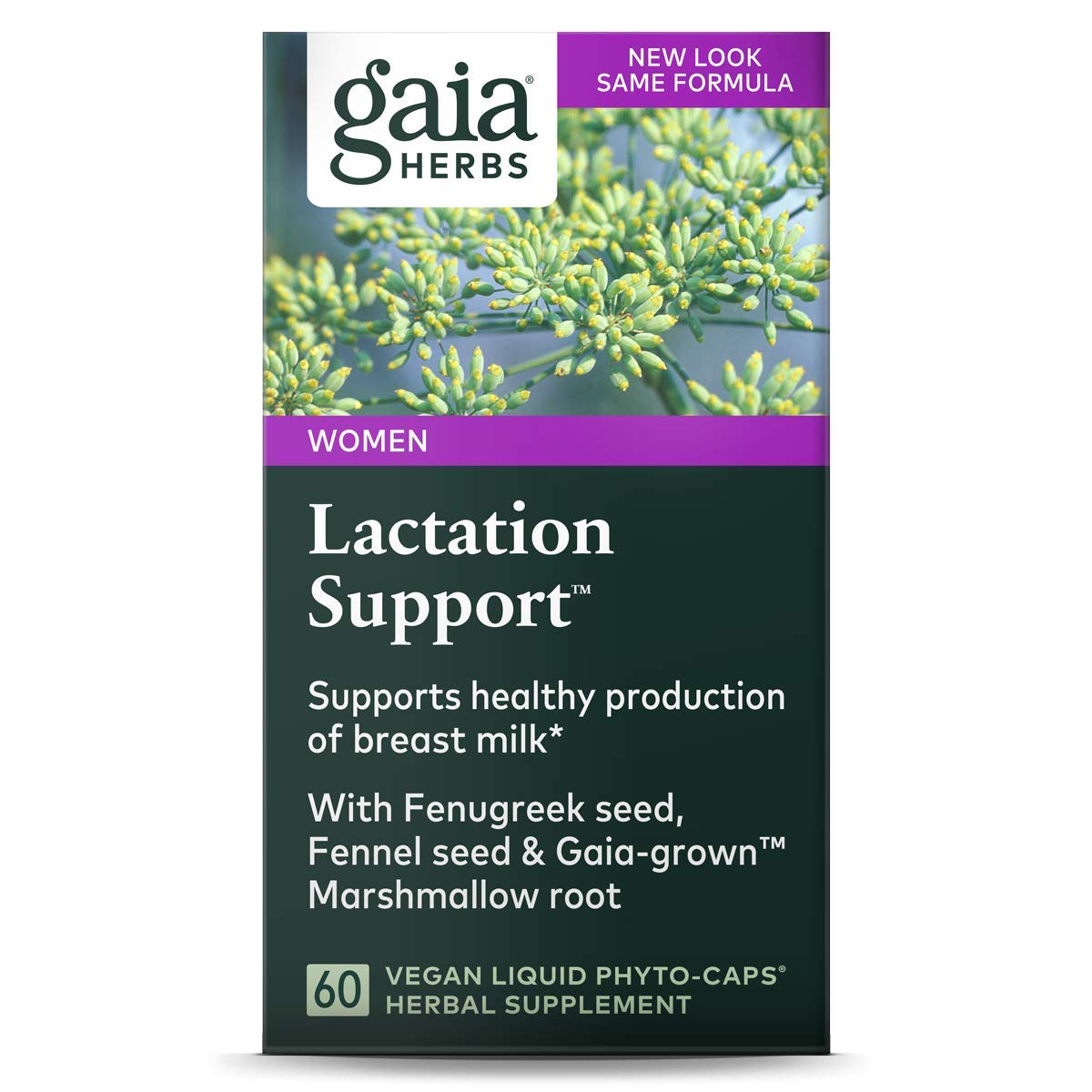 Gaia Herbs Lactation Support, Vegan Liquid Capsules, 60 Count
