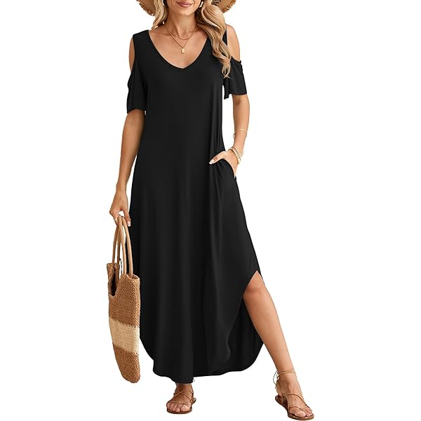 Plus Size Cruise Wear For Women 2024 LFEOOST Cold Shoulder Dress