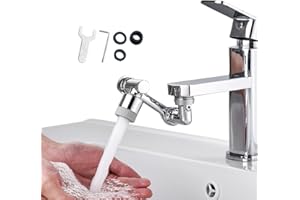 ESABAIN 1080° Rotating Faucet Extender Aerator,Universal Splash Filter Faucet,1080 Big Angle Swivel Faucet Aerator Sink Face Wash Attachment with 2 Water Outlet Modes