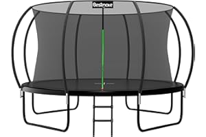 Bestmate 8FT 10FT 12FT 14FT Outdoor Trampoline for Kids Adults, ASTM Approved Backyard Large Trampolines with Safety Net and 