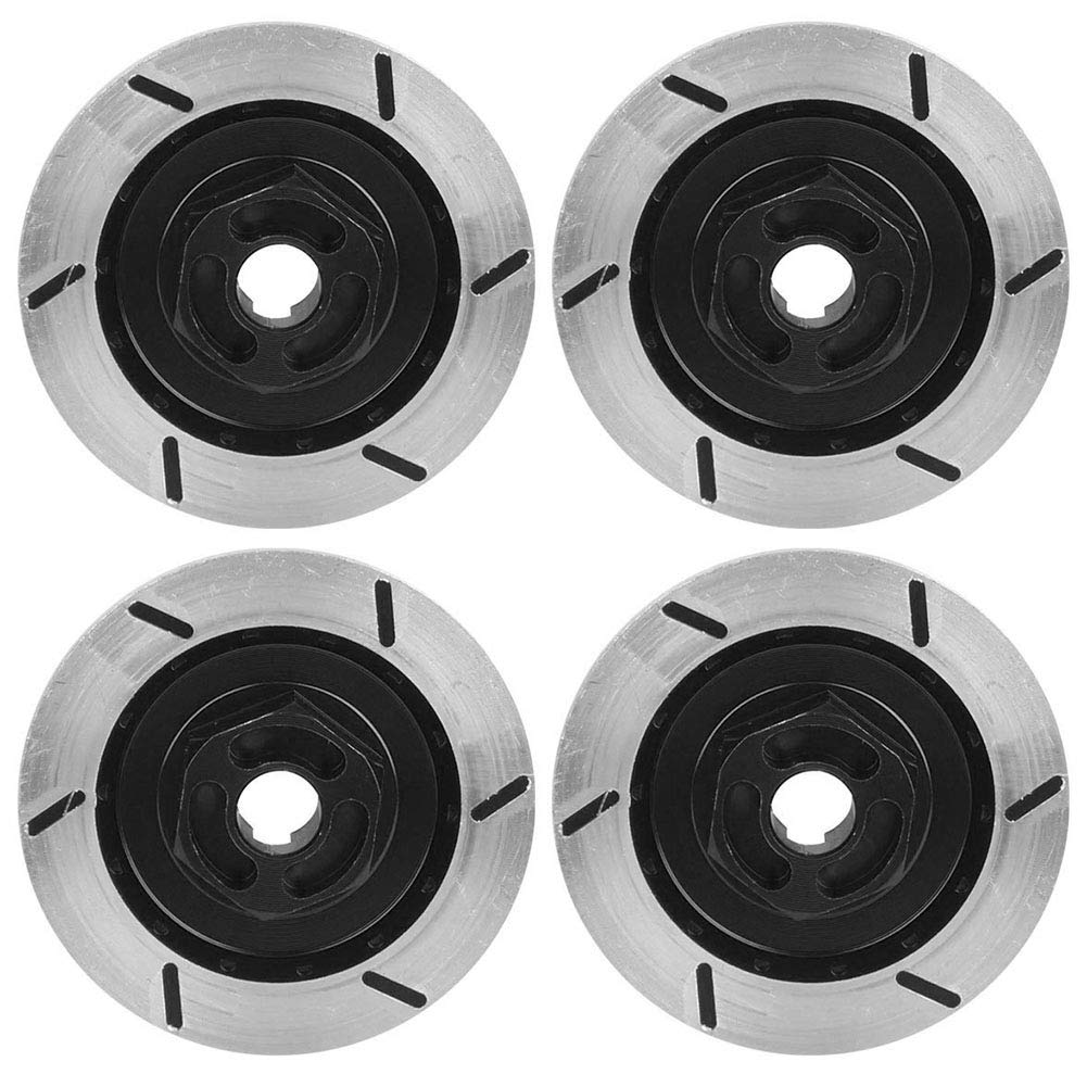 Brake Disc, RC Metal Simulated Brake Disc Brake Pad Accessories Parts Compatible with HSP 94123 1:10 RC Car(Black)