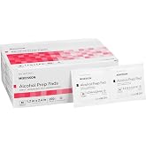 McKesson Alcohol Prep Pads, Sterile, Medium Size, 2-Ply, First Aid, 200 ct | Individually Wrapped Wipes, 70% Isopropyl Alcohol, Medical Grade, Individual Packet