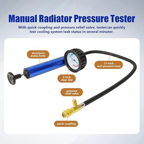 Car Truck Motorcycle Cooling Tester 18-Piece Cooling System Pressure ...