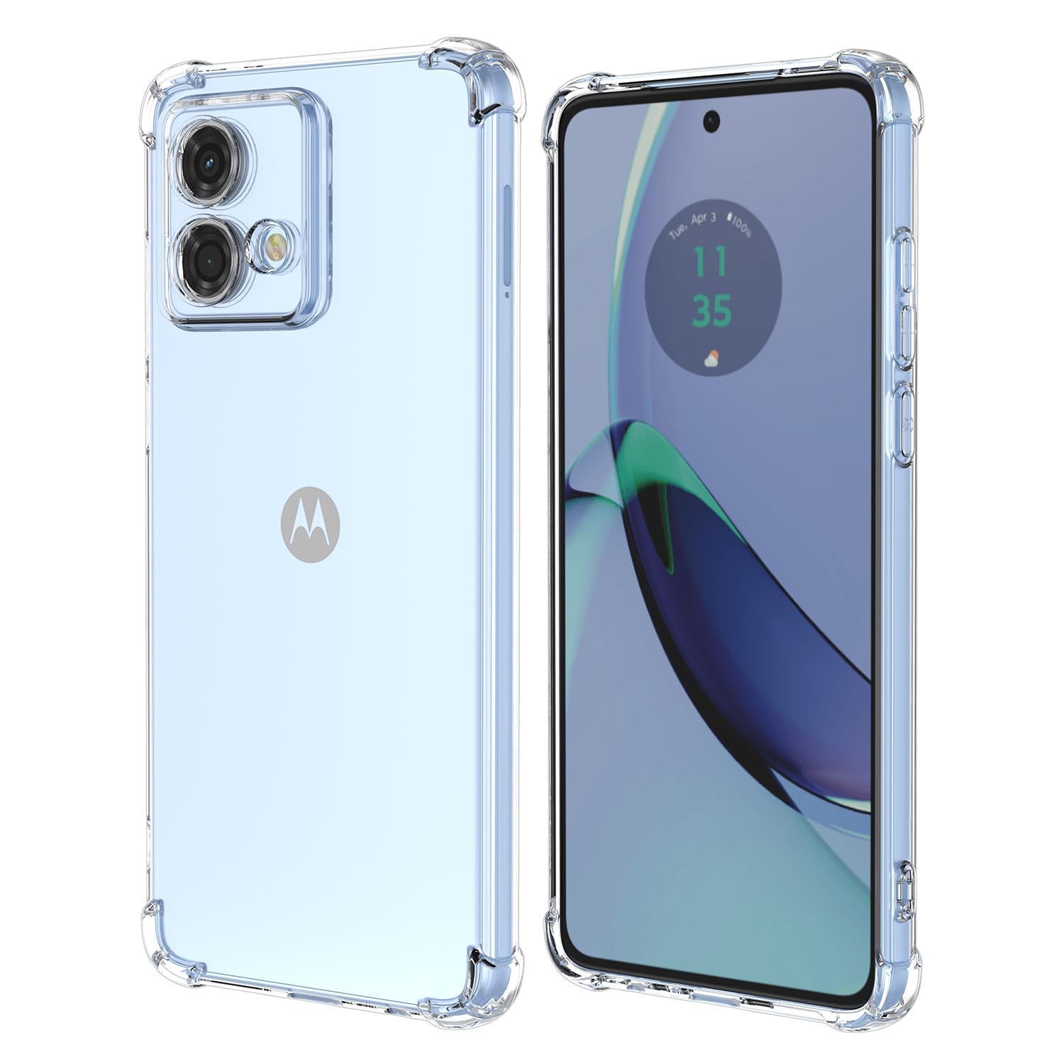 XINYEXIN Transparent Case for Motorola Moto G84, Slim Shockproof TPU Bumper Clear Phone Case Cute Pattern, Colorful Cool Art Graffiti Series - Transparent — image 1