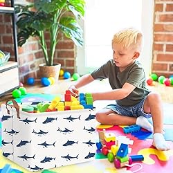 FXOCSHE Rectangular Easter Shark Basket,Collapsible