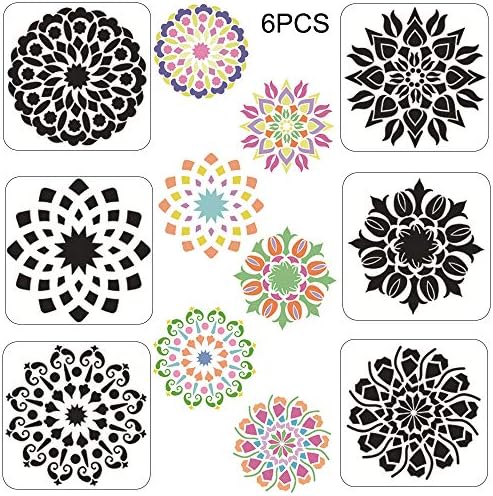 Mandala Dotting Tools Reusable Mandala Painting Stencils Template DIY Scrapbooking Craft Rocks Stone Wall Art Wood Furniture (style4)