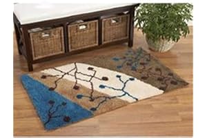 Large Latch Hook Kits for Adults, Flower DIY Crochet Yarn Rug Tapestry Making Kits Needlework Crafts Arts with Color Pattern 