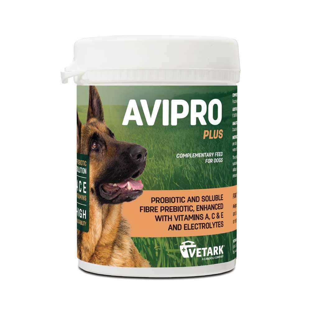 Vetark Avipro Plus, Prebiotic and Probiotic Supplement For Dogs, Supports Digestive Health and Stress, Easy to administer, 100g