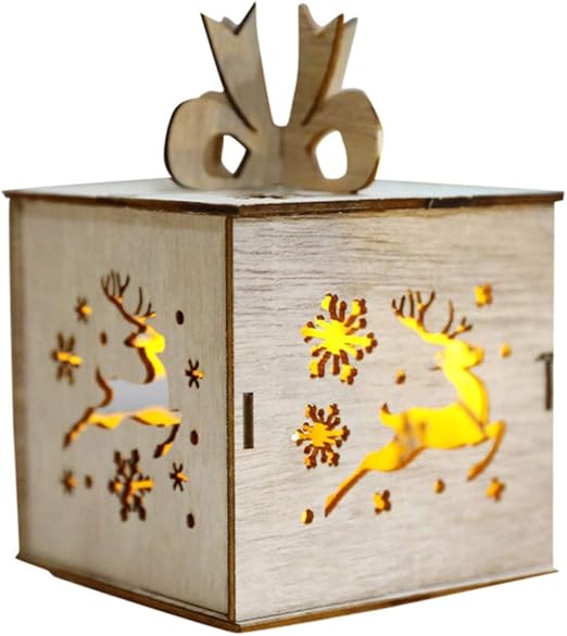 Amazon Com Sixpi Gift Led Light Wood Apple Box Cute Christmas