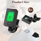 Aomig Guitar Tuner Clip On Digital Metronome Tuner for Strings Black view 2