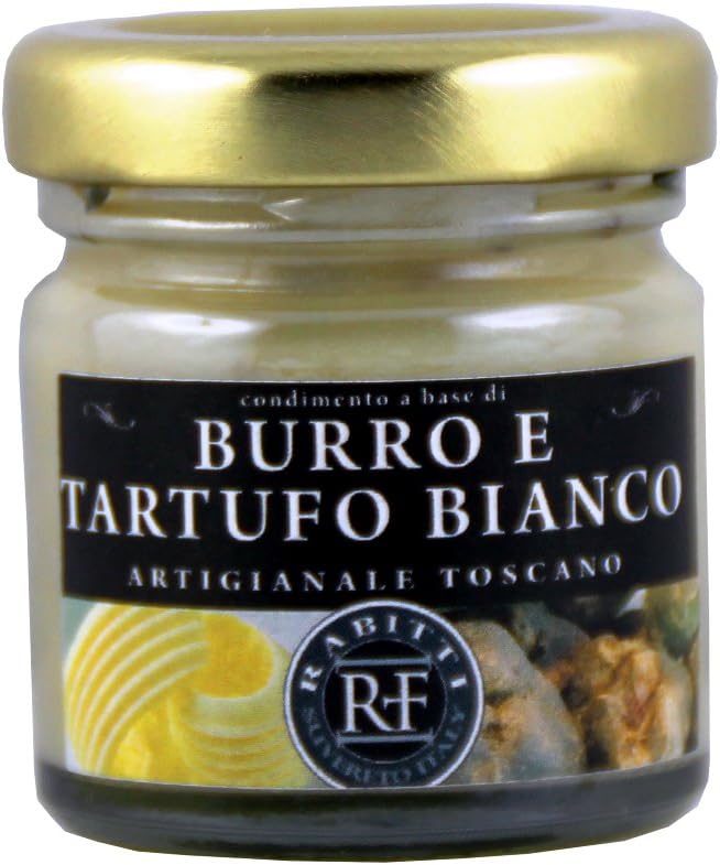 truffle butter - Fresh butter with rare white truffles from Tuscany, Italy