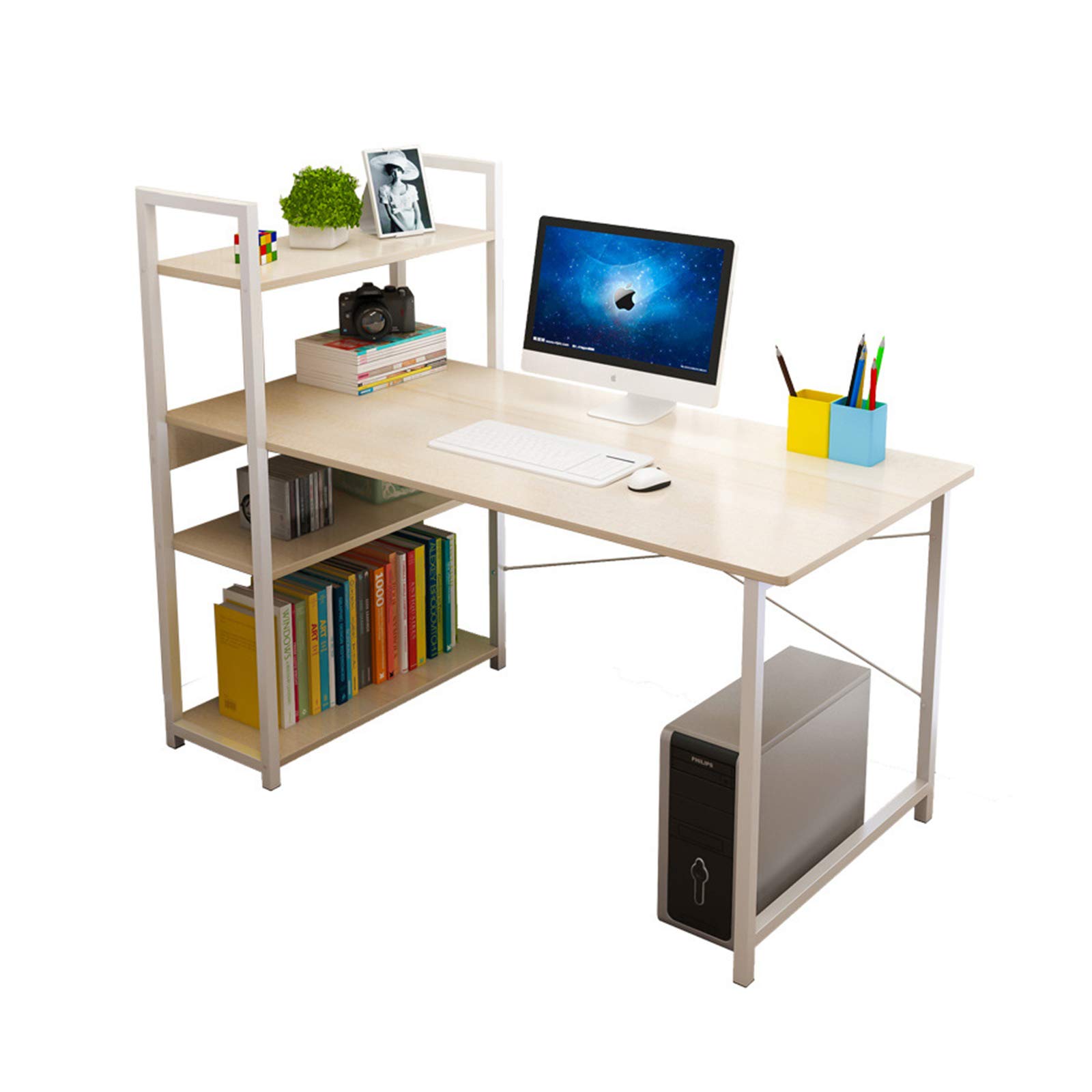 Buy Anmas Power Computer Desk with 4 Shelves, PC Laptop Table Home