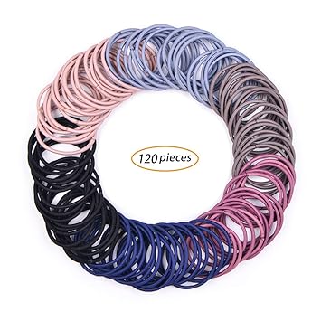 Amazon Com Labota 120 Pieces 3mm Multicolor Elastic Hair Ties