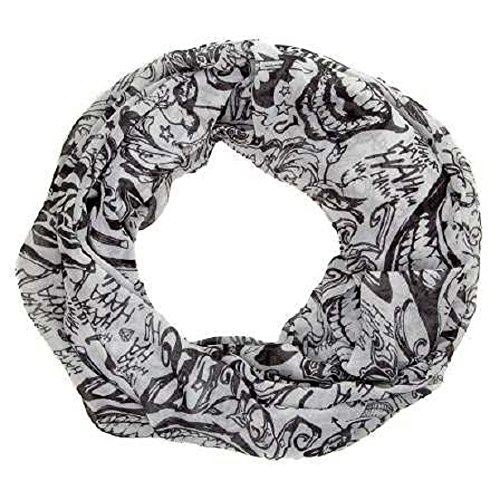 DC Comics Suicide Squad Joker Tattoos Sublimated Infinity Viscose Scarf