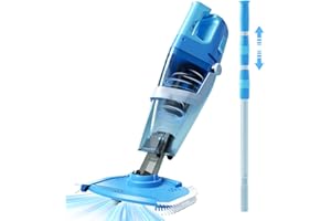 YESAYCE Cordless Pool Vacuum with Telescopic Pole, 26.5 gallons/min Powerful Suction, Handheld Rechargeable Swimming Pool Cleaner with 1H Running Time, Pool Vacuum for Above/In Ground Pools, Spas, Hot Tubs