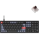 Keychron V6 Wired Custom Mechanical Keyboard Knob Version, Full-size QMK/VIA Programmable Macro with Hot-swappable Keychron K Pro Brown Switch Compatible with Mac Windows Linux Black (Non-Transparent)