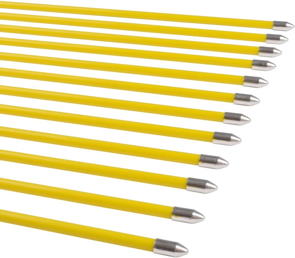 Elong Fiberglass Arrows Archery 26 Inch Yellow ShootingTargeting Recurvebow for Youth Kids Children Beginner Safe Point(12pcs) : Sports & Outdoors