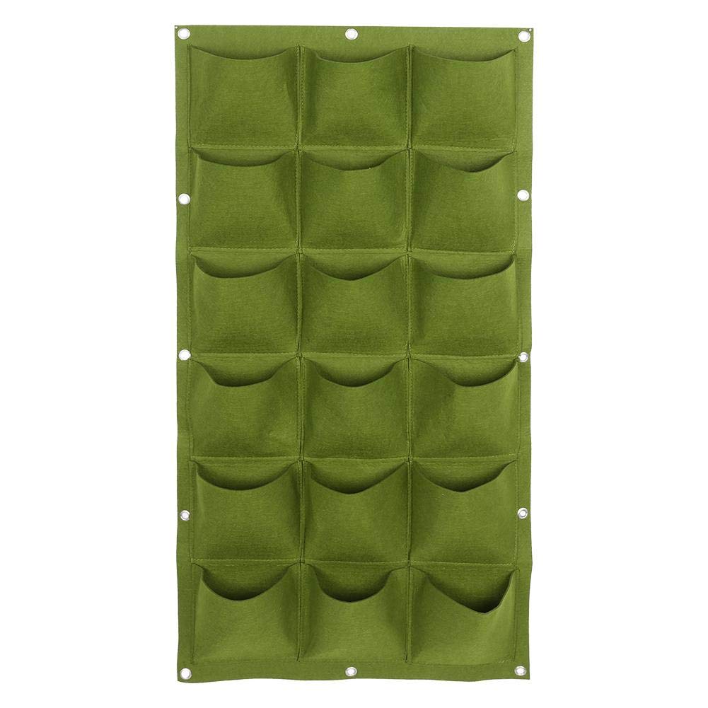 TOPINCN Planting Bag, Vertical Garden Wall Hanging Mount Balcony Plant Grow Bag for Herbs Vegetables and Flowers, 18/15/12/7 Pockets (18 Pockets)