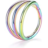 AROWRO Conch Piercing Jewelry Nose Rings Hoops Septum Rings Cartilage Earrings for Women Men Helix Piercing Jewelry Rook Tragus Surgical Steel Gold Silver 16G 18G 20G