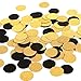 MOWO Glitter Paper Confetti Circles Wedding Party Decor and Table Decor 1.2'' in Diameter (glitter gold,black,200pc) primary
