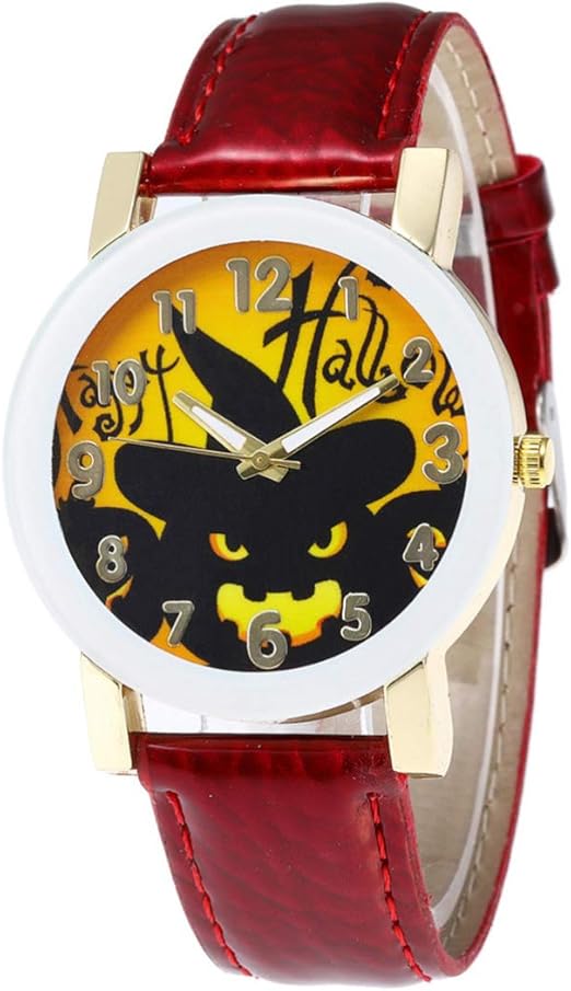 NICERIO Halloween Watch Pumpkin Pattern Watch Unisex Quartz