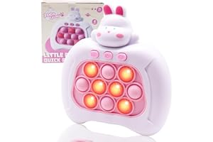 JOINBO Fast-Push-Bubble-Game for Kids & Adults [Rabbit Pop Electronic Game Light up Fidget Toy] [Pop Controller Quick Push Game] Easter Gift for Girls Age 3-12 for Stress Relief Toys