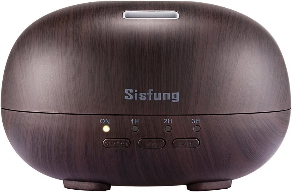 Essential Oil Diffuser, 300mL Ultra Quiet Wood Grain Aromatherapy Diffuser With 7 Color LED, 4 Timer and Waterless Auto Shut-off Suitable for Baby, Old People and Young People
